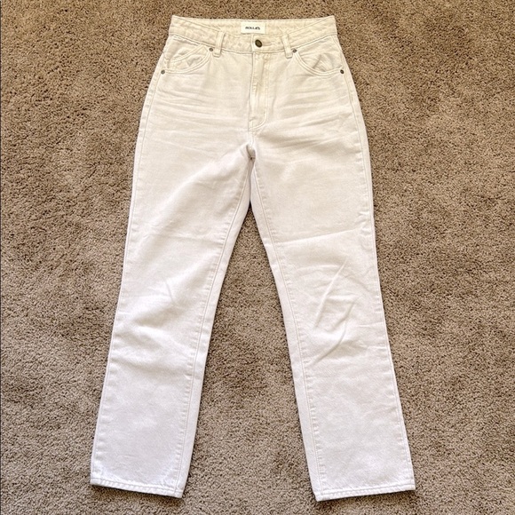 Rolla's Original High Rise Straight Jeans in Comfort Oyster/Cream - Picture 4 of 12